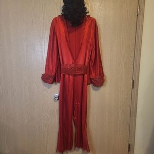 Elvis Costume with Wig, Red Sequence, One size fits most